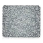 White And Grey Western Floral Print Mouse Pad