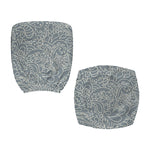 White And Grey Western Floral Print Office Chair Cover