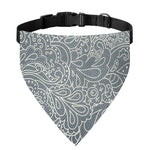 White And Grey Western Floral Print Over The Collar Dog Bandana
