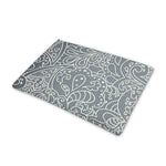 White And Grey Western Floral Print Pet Cooling Mat Cover
