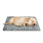 White And Grey Western Floral Print Pet Cooling Mat Cover