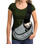 White And Grey Western Floral Print Pet Sling Carrier