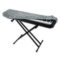 White And Grey Western Floral Print Piano Keyboard Cover