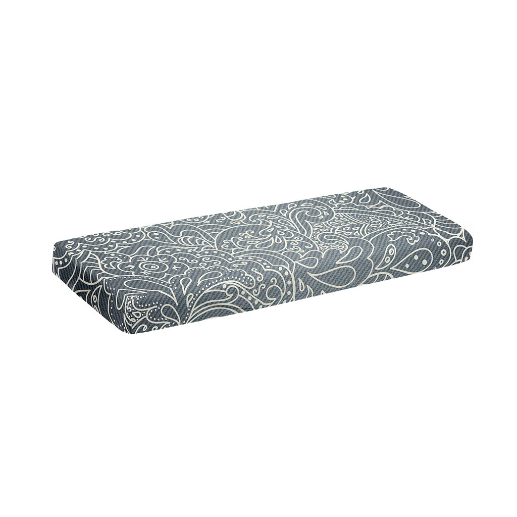 White And Grey Western Floral Print Piano Keyboard Cover