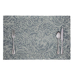 White And Grey Western Floral Print Placemat