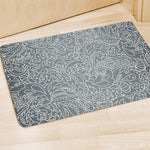 White And Grey Western Floral Print Polyester Doormat
