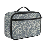 White And Grey Western Floral Print Portable Lunch Bag