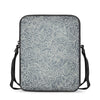 White And Grey Western Floral Print Rectangular Crossbody Bag