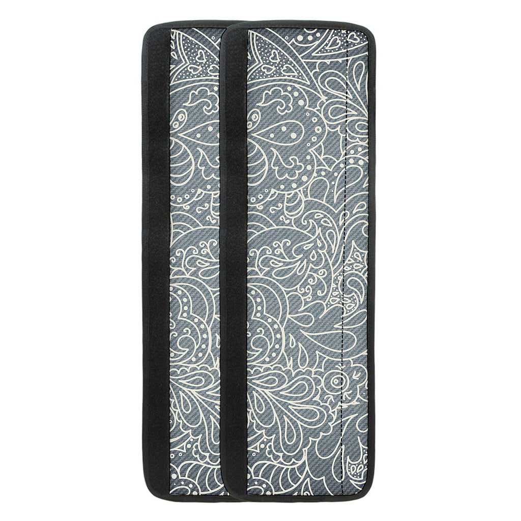 White And Grey Western Floral Print Refrigerator Handle Covers