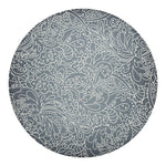 White And Grey Western Floral Print Round Blanket
