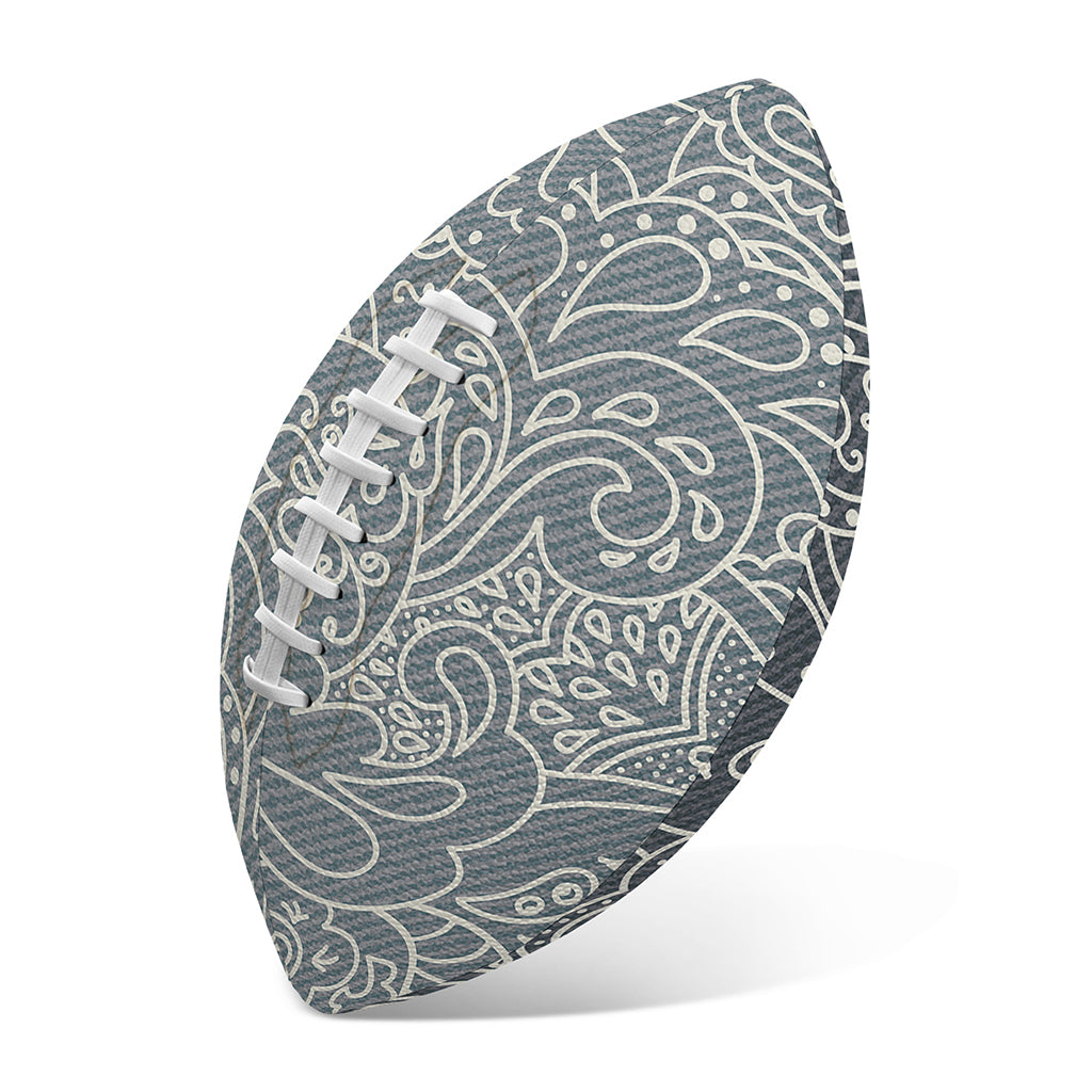 White And Grey Western Floral Print Rugby Ball