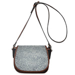 White And Grey Western Floral Print Saddle Bag