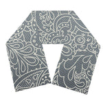 White And Grey Western Floral Print Scarf