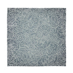 White And Grey Western Floral Print Silk Bandana