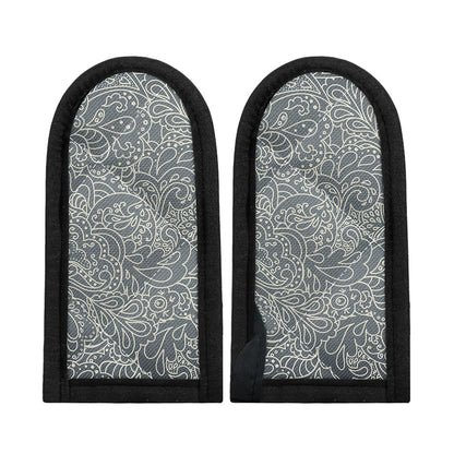 White And Grey Western Floral Print Skillet Handle Cover
