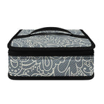 White And Grey Western Floral Print Small Lunch Bag