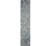 White And Grey Western Floral Print Table Runner