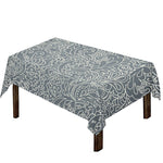 White And Grey Western Floral Print Tablecloth