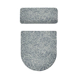 White And Grey Western Floral Print Toilet Lid And Tank Cover Set