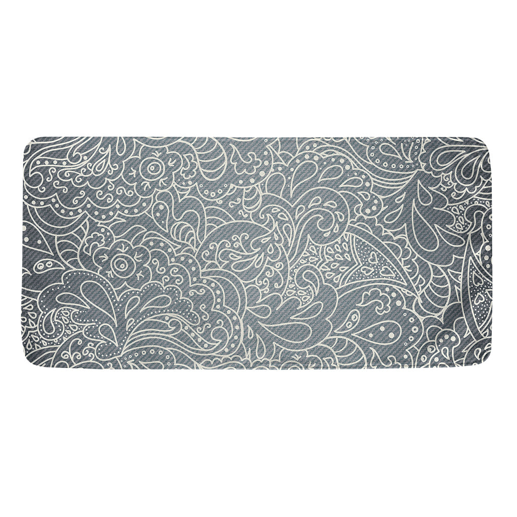 White And Grey Western Floral Print Towel
