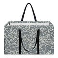 White And Grey Western Floral Print Utility Tote Bag