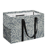 White And Grey Western Floral Print Utility Tote Bag