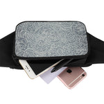White And Grey Western Floral Print Waist Bag