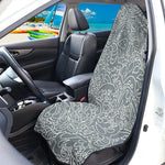 White And Grey Western Floral Print Waterproof Car Seat Cover