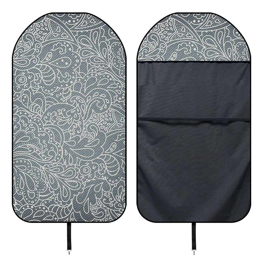 White And Grey Western Floral Print Waterproof Car Seat Cover