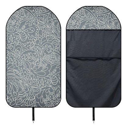 White And Grey Western Floral Print Waterproof Car Seat Cover