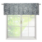 White And Grey Western Floral Print Window Valance