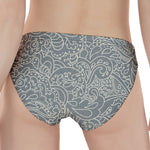 White And Grey Western Floral Print Women's Panties