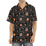 White And Orange Aboriginal Art Print Aloha Shirt