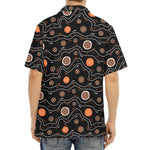 White And Orange Aboriginal Art Print Aloha Shirt