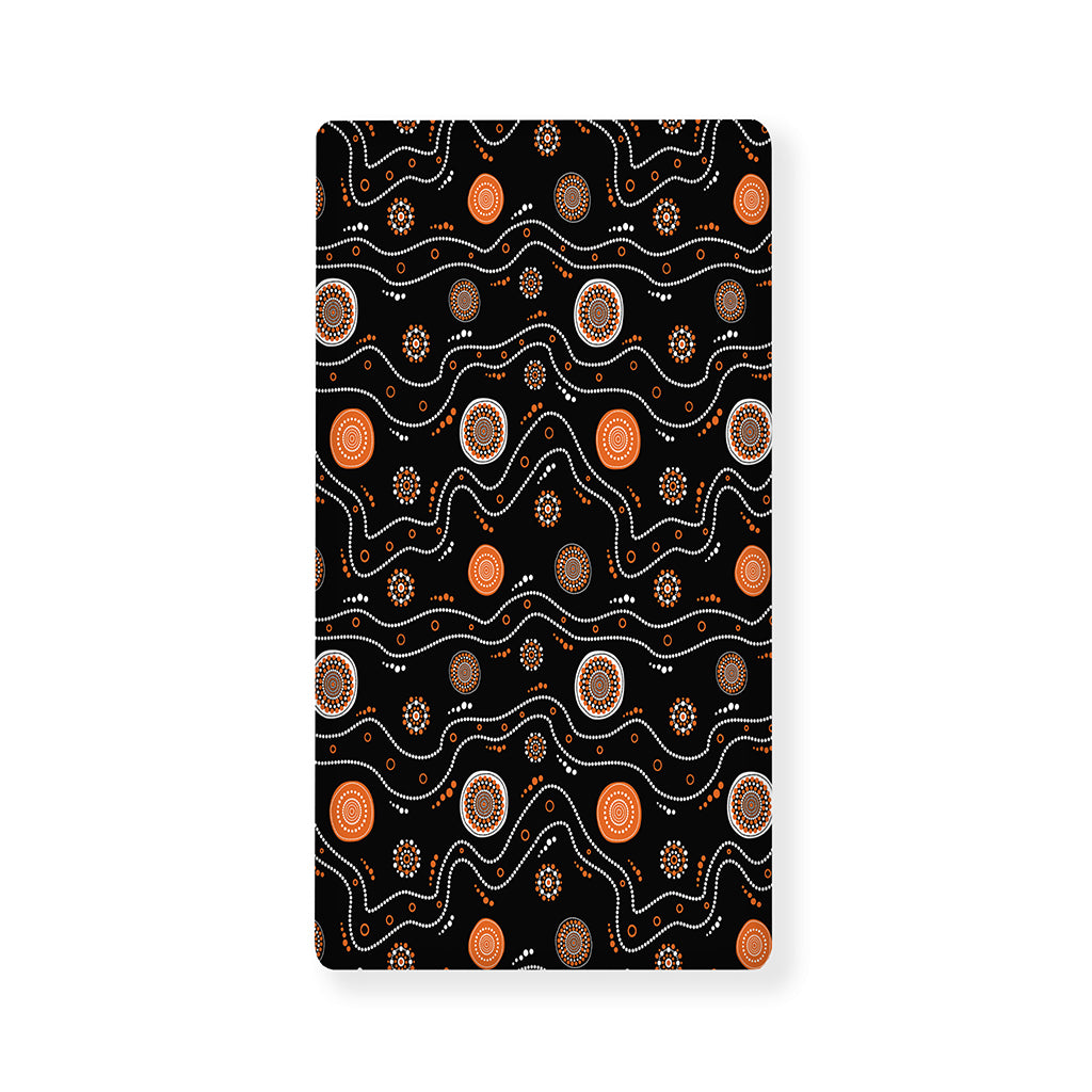 White And Orange Aboriginal Art Print Baby Crib Sheet