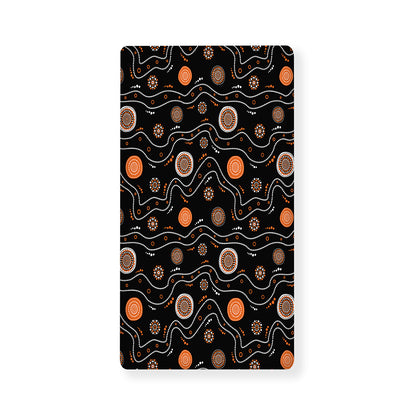 White And Orange Aboriginal Art Print Baby Crib Sheet