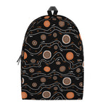 White And Orange Aboriginal Art Print Backpack