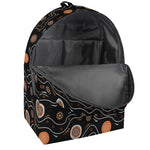 White And Orange Aboriginal Art Print Backpack