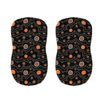 White And Orange Aboriginal Art Print Bar Stool Covers