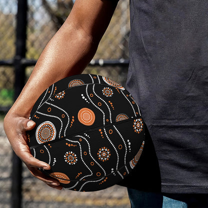 White And Orange Aboriginal Art Print Basketball