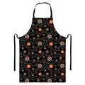 White And Orange Aboriginal Art Print Bib Apron With Pocket