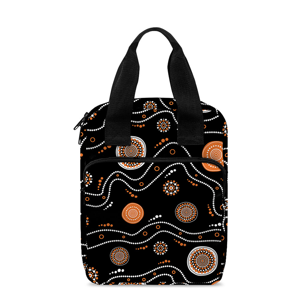 White And Orange Aboriginal Art Print Bible Tote Bag