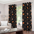White And Orange Aboriginal Art Print Dimout Grommet Curtains