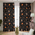 White And Orange Aboriginal Art Print Dimout Pencil Pleat Curtains