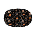 White And Orange Aboriginal Art Print Car Side Mirror Covers