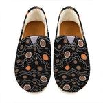White And Orange Aboriginal Art Print Casual Shoes