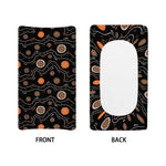 White And Orange Aboriginal Art Print Changing Pad Cover