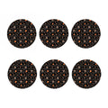 White And Orange Aboriginal Art Print Coaster Set