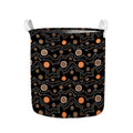 White And Orange Aboriginal Art Print Collapsible Laundry Basket