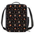 White And Orange Aboriginal Art Print Crossbody Lunch Bag